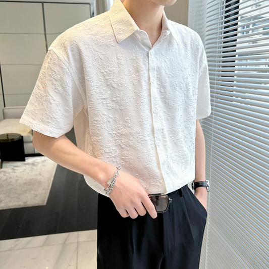 フラワーエンボスシャツ DL022